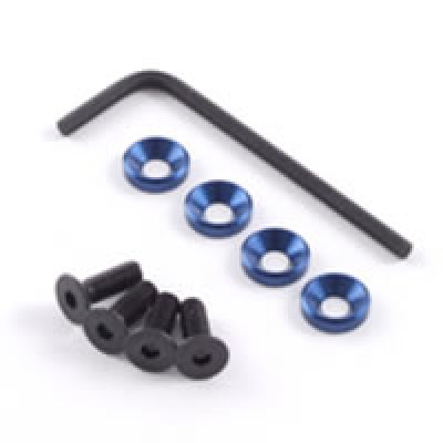 Fastrax M4 Engine Mounts with Flat Head Screws Blue